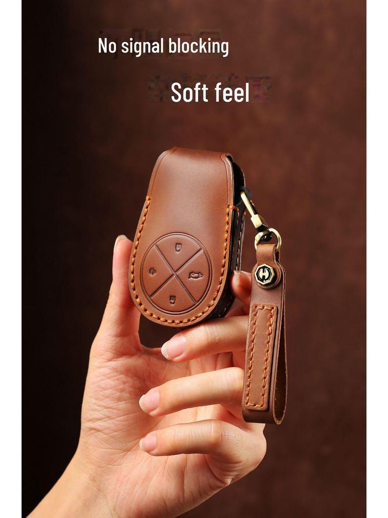 Premium Leather Key Cover for 2022 NIO ES6/EC6/ES8 - High-end Protective Shell with Buckle