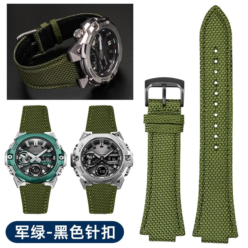 26*14mm Convex Thin breathable men Wrist strap For CASIO G-Shock GST-B400 nylon Cowhide watch band cowhide watchband accessories