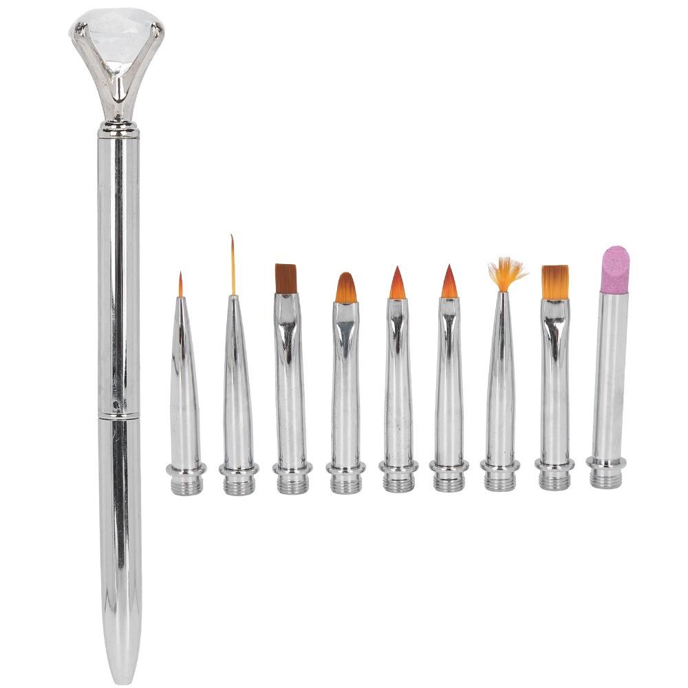 1 x Pen 10 x Pen Head Detachable Gel Pen Detachable Nail Art Brush Home And Salon Manicure