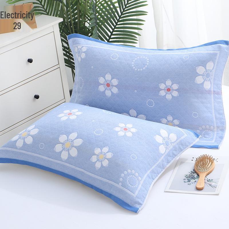 Three-Layer Gauze Cotton Pillowcases: Dirt-Resistant, Mite-Proof, Soft, Thickened, No Pilling or Shedding.