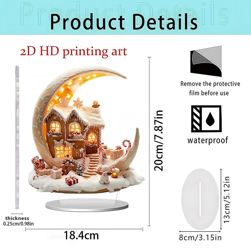 2025 Nová scéna Vánoční stolní středový doplněk 2D plochý akryl pro domácí kancelářskou dekoraci Party ozdoba