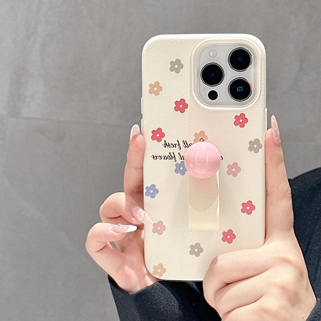 Polka Dot Love Flowers for Apple 16 Promax Ring Mobile Phone Case for IPhone 15 Fresh 14/13