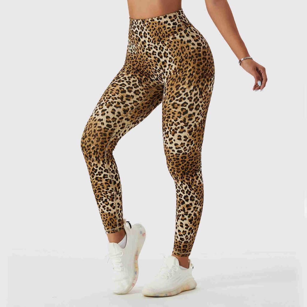 Leopard Printed Yoga Pants Women"s Naked Feeling Workout Leggings Butt Lift High Waist Yoga Tight