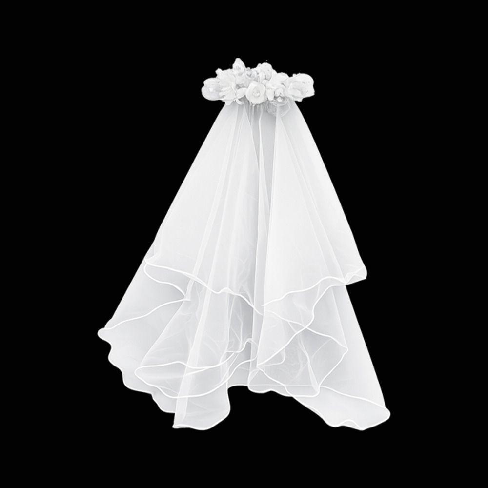 Double Layer Bridal Veil White Pearl Edged Wedding Veil Elegant Pearl Veil Wedding Bridal Party