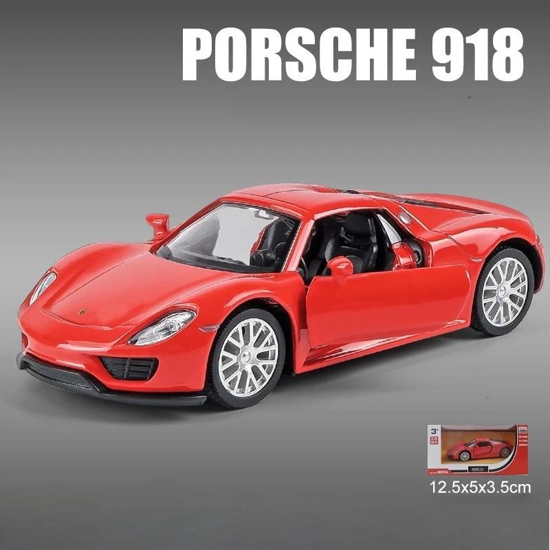 Simulation 1/36 Maßstab Porsche 918 Supersportwagen Legierungsmodell Sammlung Miniaturauto Heimdekoration Spielzeugfahrzeug Kinder Junge Geschenk