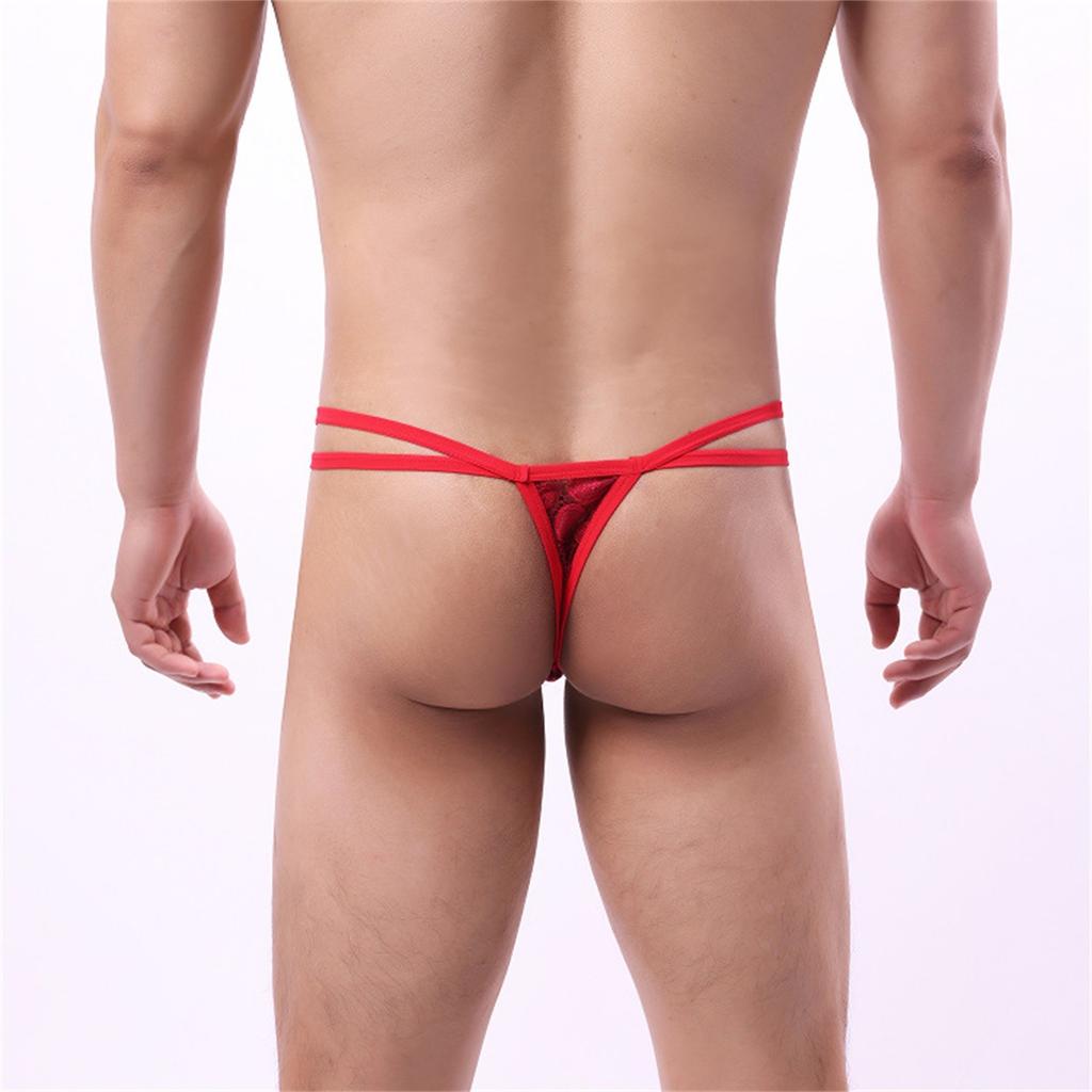 Mens Underwear Thong Underpants Lace Briefs Panties