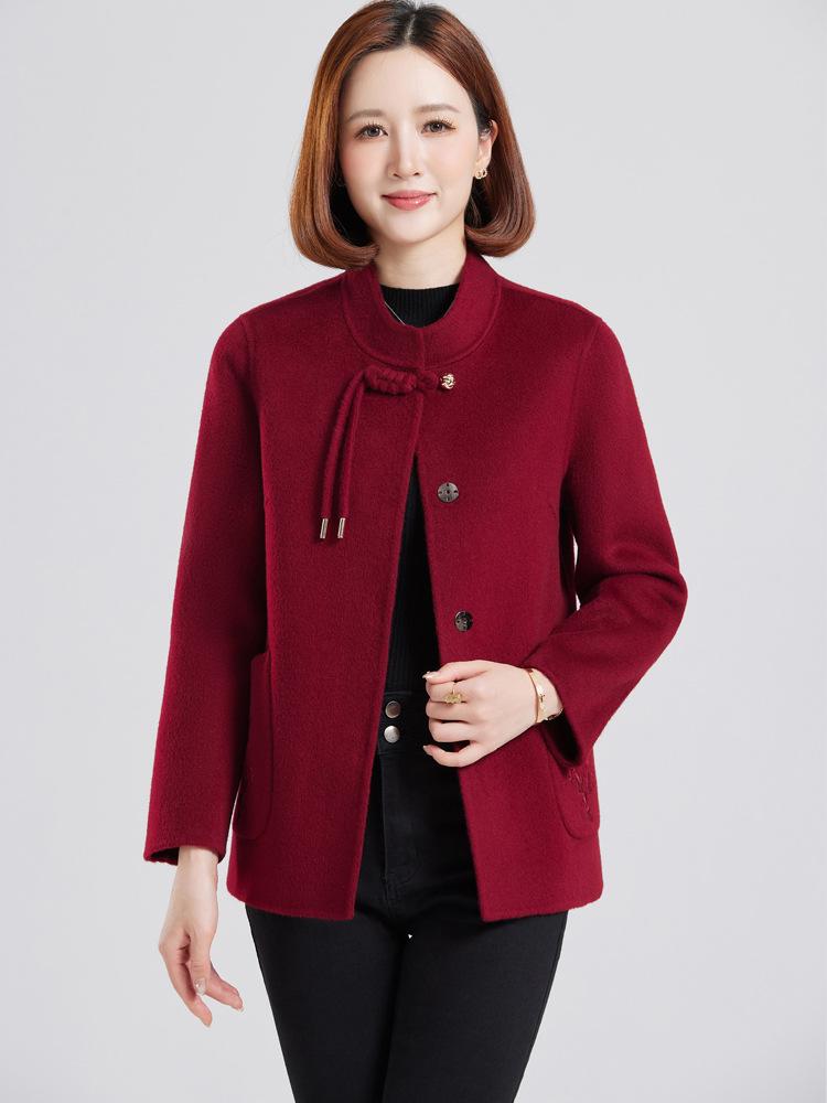 Petite Wool Coat for Women: Autumn/Winter Fashion, Middle-Aged & Elderly, Short Double-Sided Cashmere