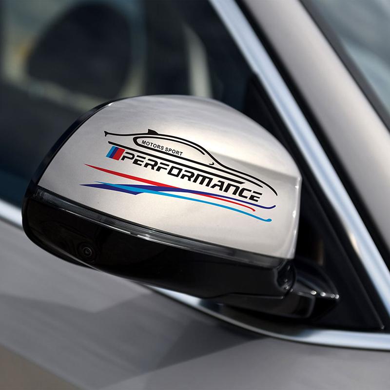2pcs M Power Performance Car Rearview Mirror Sticker for BMW 1 3 4 5 7 Series F18 F10 F25 F30 F31 F34 GT X1 X3 X4 X5 X6 F15 F16