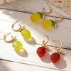 Holiday style tropical fruit earrings women ins niche luminous pineapple strawberry earrings seaside dopamine earrings tide
