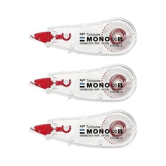 Tombow Pencil Correction Tape 5mm MONO Mono CC (Mini Size/High Adhesion Tape) Single Use Type 6m 3 Pieces KCB-326 (CTCC53)