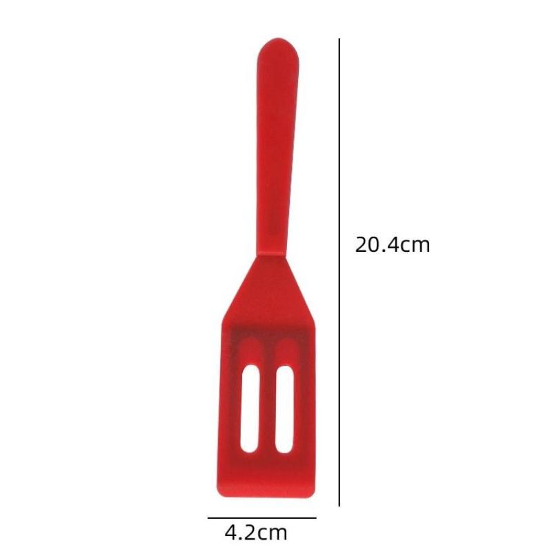 

1pc Silicone Spatula Mini Turner Slotted Spatula for Cake Brownie Omelette Steak Baking Cooking Kitchen Tool