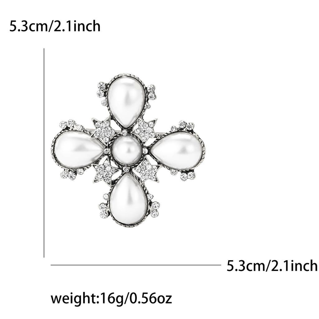 Broșă Vintage din Aliaj cu Perlă Baroc de Înaltă Calitate Versatilă pentru Haine de Dama, Corsaj Ornament Pin