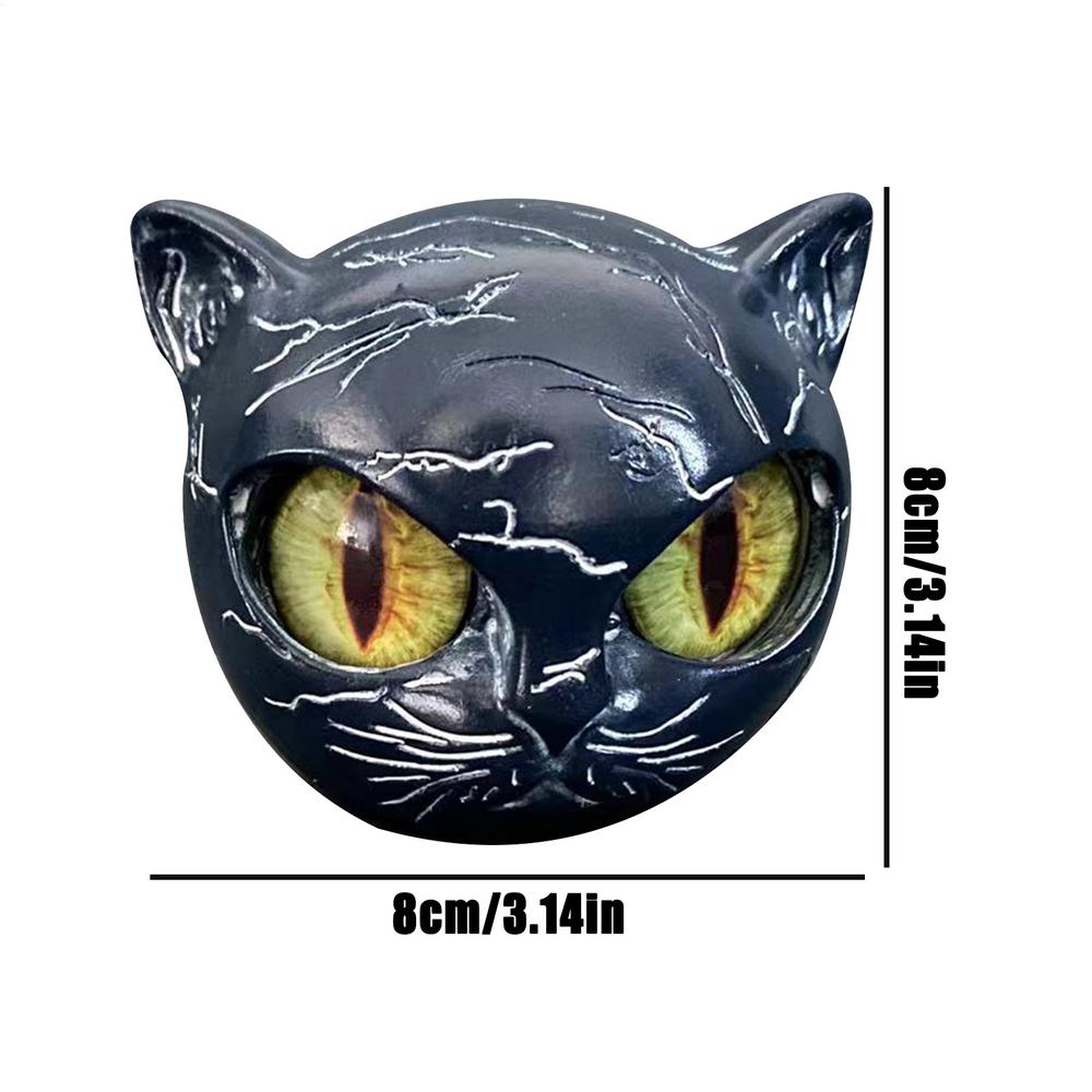 

Luxury Black Cat Stone Sculpture Creative Mini Resin Cat Head Desktop Decorations Marble Texture Cat Stone Gifts For Cat Lovers чёрный
