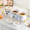 White Plastic Sealed Jars with Lids - Moisture-Proof Storage for Sugar, Tea, and Beans, High-End Design