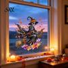 Waterproof Holiday Decorations Halloween Window Stickers, Cartoon Ghost Black Cat Pumpkin Static Glass Decorative Film for Parties Decals Shop