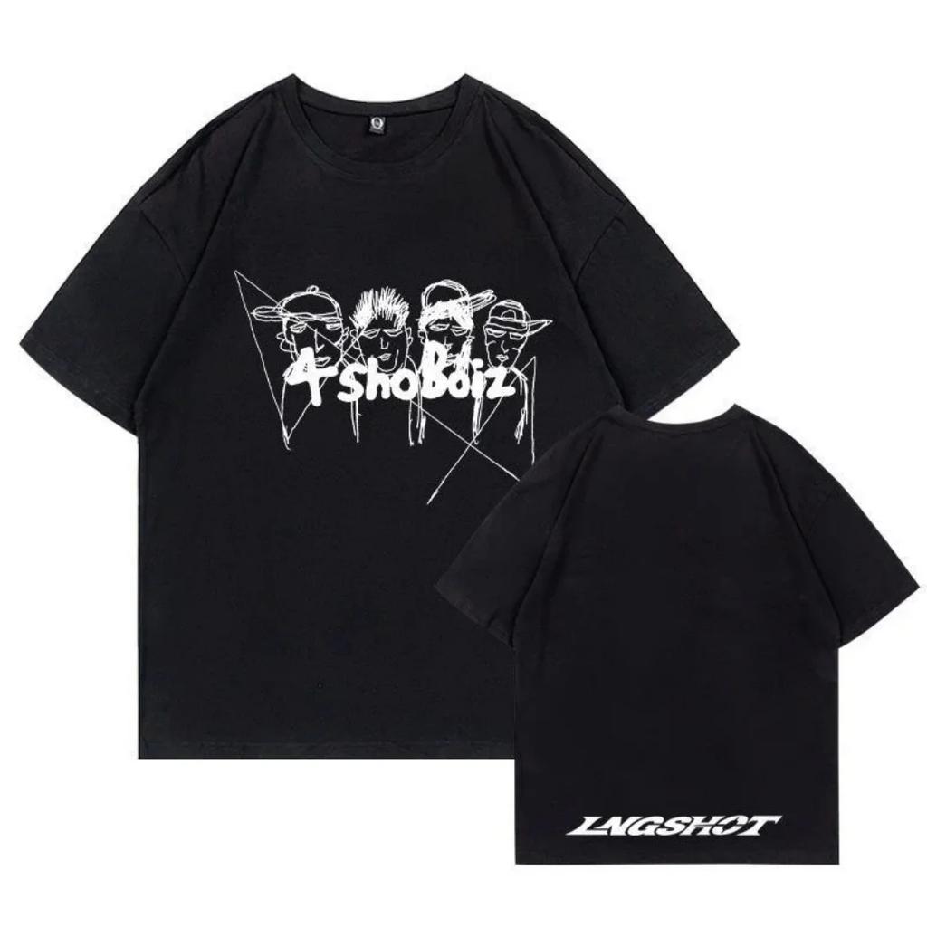 LNGSHOT Kpop Fashion Jay Park Same T-shirt Spring Fashion Sports Pure Cotton Men's T-Shirt Children's Clothing Tee Y2k Woman
