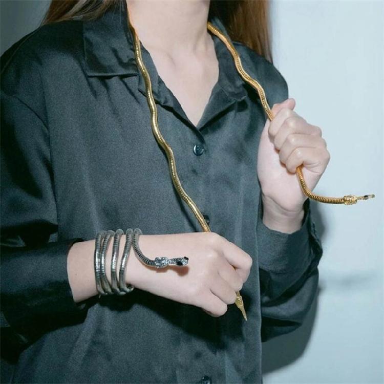 Fashion Bendable Snake Necklace Bracelet Jewelry Multilayer Metal Snake Necklace