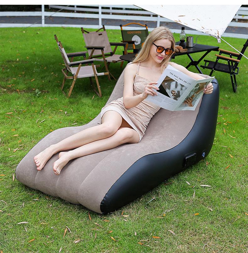 Inflatable Deck Chair , Inflatable Lounger Beach Air Sofa Chair Lazy Lounge Sofa for Indoor Living Room Bedroom, Outdoor Travel