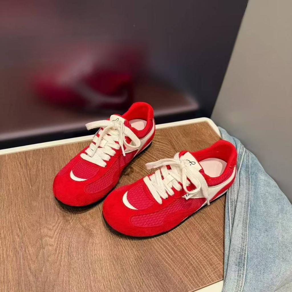 Mesh German Training Shoes Women's 2025 New Summer Niche Versatile Breathable Flat-soled Forrest Gump Shoes Lightweight Casual Sports Shoes