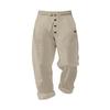 Men's Casual Linen Trousers Elastic Waist Drawstring Baggy Trousers Solid Color Loose Fit Summer Pants with Pockets for Beach Yoga Wear