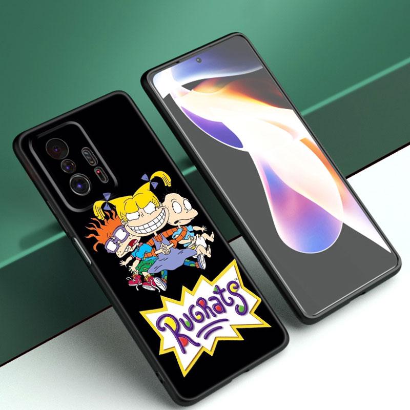 Cartoon R-Rugrats Black Silicone Phone Case For Xiaomi Mi 9 SE 8 10 10T 11 12 13 Lite 9T 11T 12S 12T 13T 14 Pro 5G NE 11i 12X