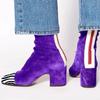 Neue Wintermode High Heel Wildleder Niedriger Schaft Quadratische Spitze Damenstiefel