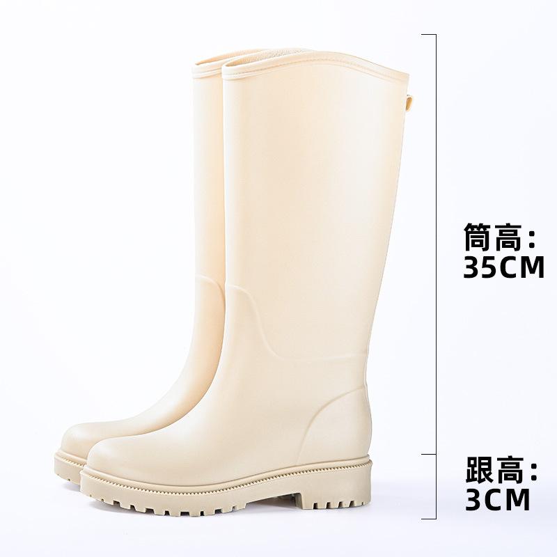 High-end women's high-tube rain shoes fashionable outer wear thickened non-slip water shoes women's waterproof boots rubber shoes long rain boots