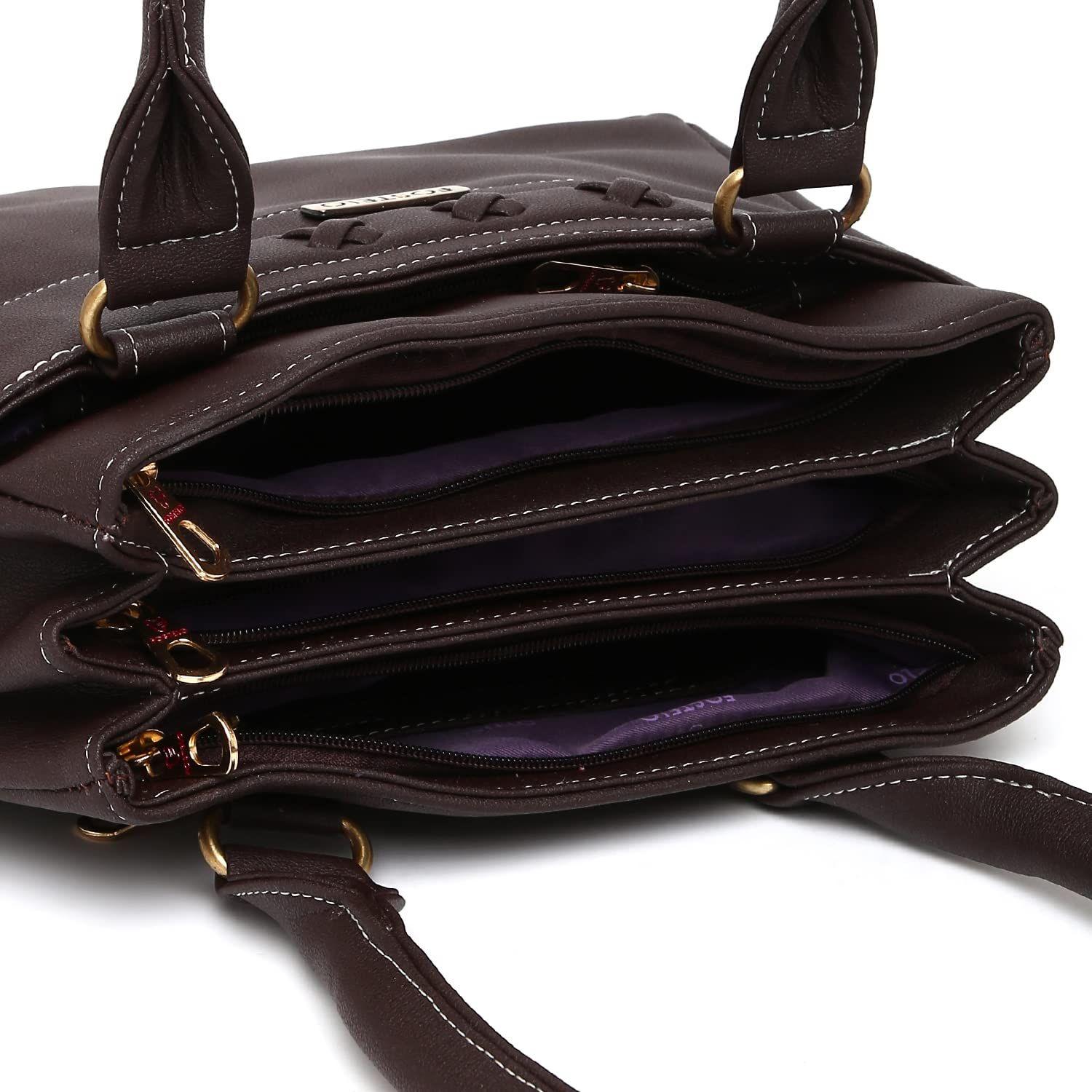 Женская сумка из искусственной кожи со стороны океана (большой) 10 x 9 x 5 in коричневый — фото 12