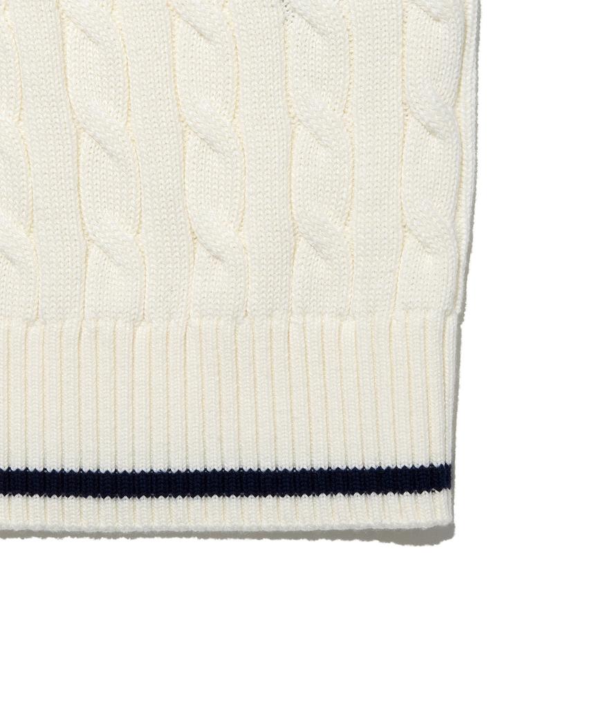 Lee Cable Knit Vest Ivory