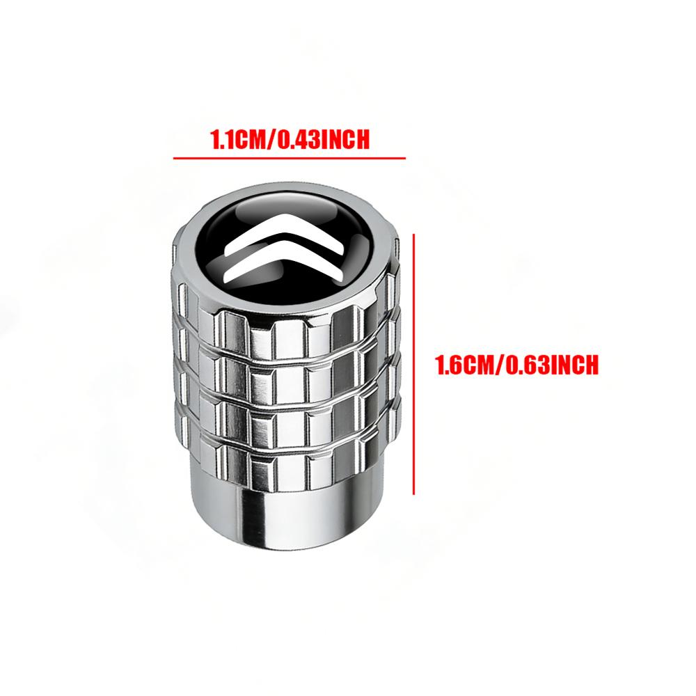 PEZN4 4pcs Aluminium Car Tire Valve Stems Caps Gear shaped Valve For Citroen C1 C2 C3 C4 C5 C6 C8 C4L DS3 DS4 DS5 VTS Auto Accessories