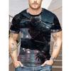 Men's Fashion 3D Printed Men's T-Shirt Round Neck Short Sleeve Trendy Street Wear