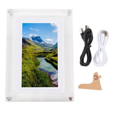 7 Inch Digital Picture Frame LED Colorful Light 4GB Memory Auto Rotate Acrylic Video Frame Digital