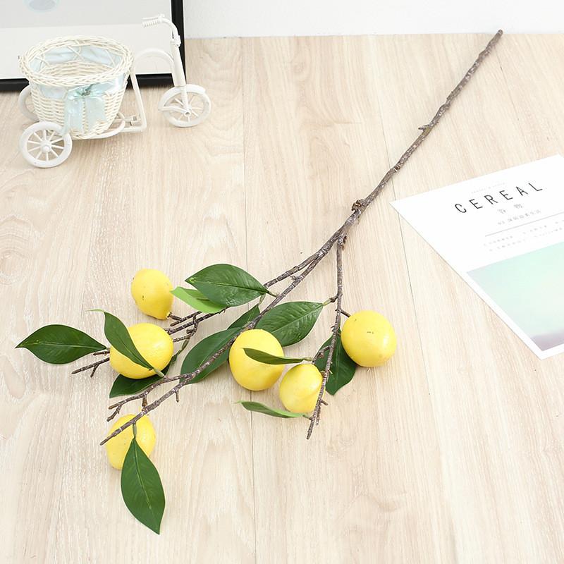Fake Single Stem Fruit Tree Flower Bouquet With Plastic Blossoms For Home Decor