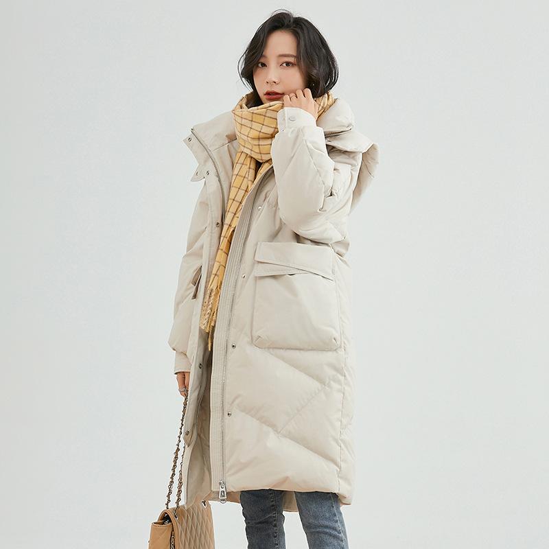 Down jacket women's long new winter women's duck down warm jacket