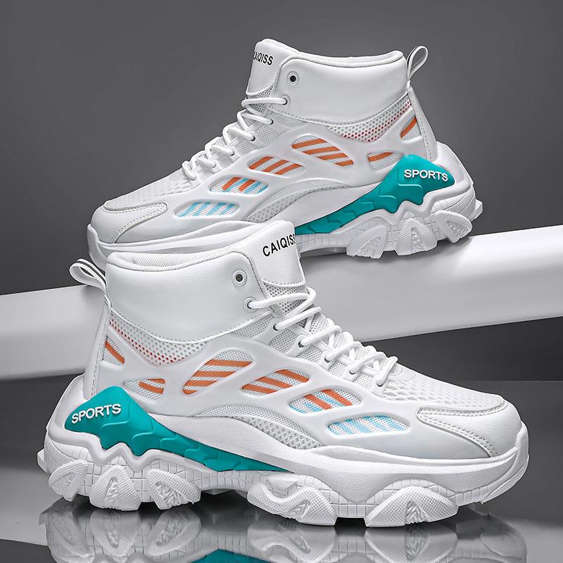 

High-top men s shoes winter velvet warm cotton shoes youth sports running casual little white inner height-increasing dad shoes 45 белый