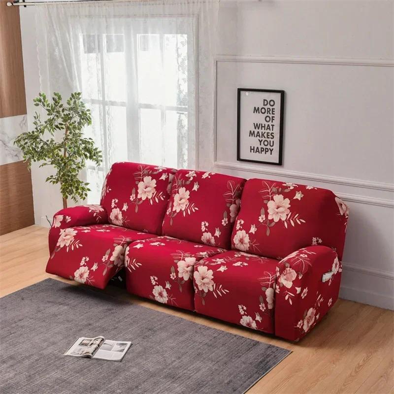 1/2/3 Seater Recliner Sofa Cover Stretch Chair Covers Elastic Sofa Slipcovers for Living Room Armchair Furniture Protector