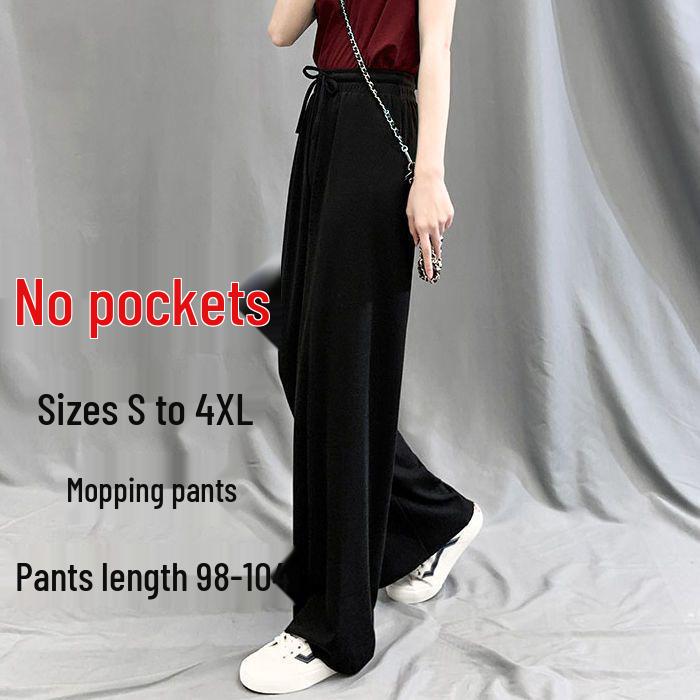 

2026 Women s Korean Style Wide-Leg Pants - Casual, Loose, Floor-Length Drape for Spring/Summer 2XL 135-150 lbs