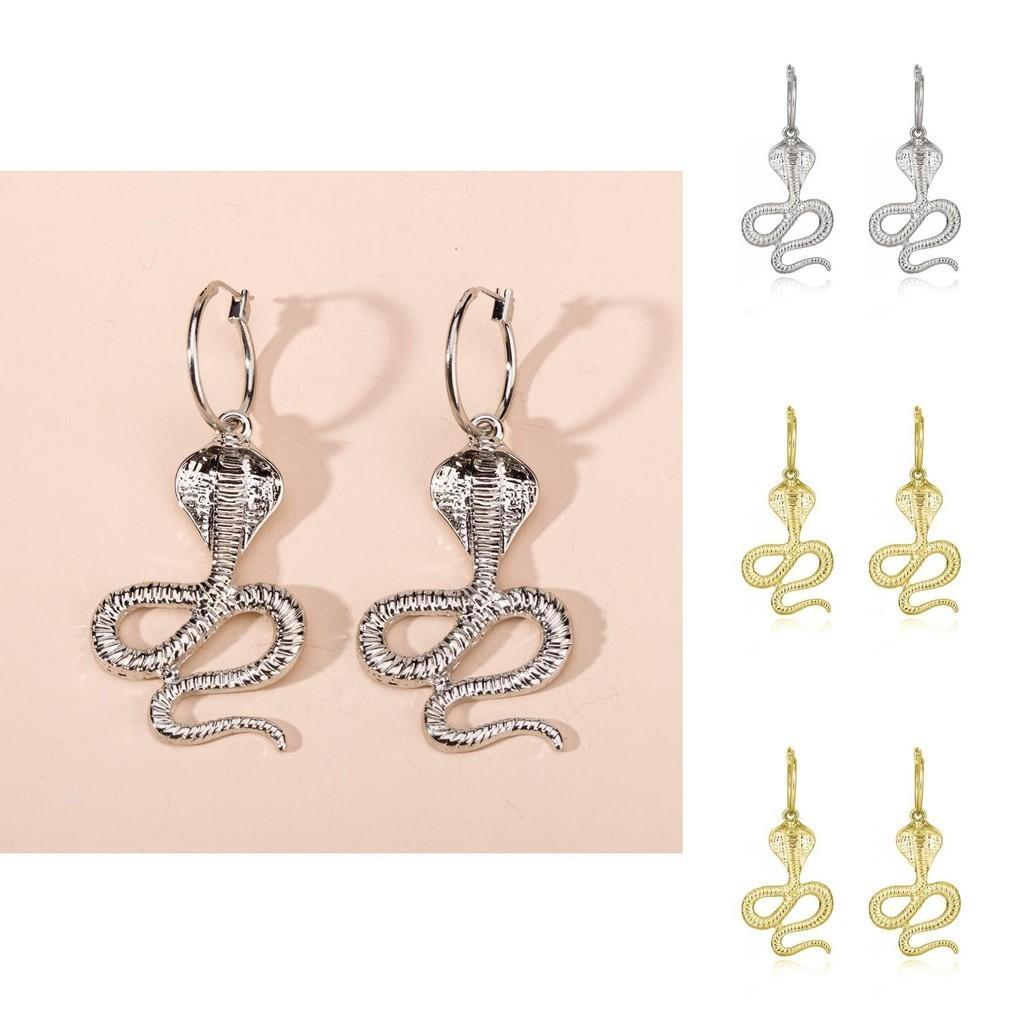 Trendy Serpent Design Alloy Earrings Fashionable Summer Jewelry For Women