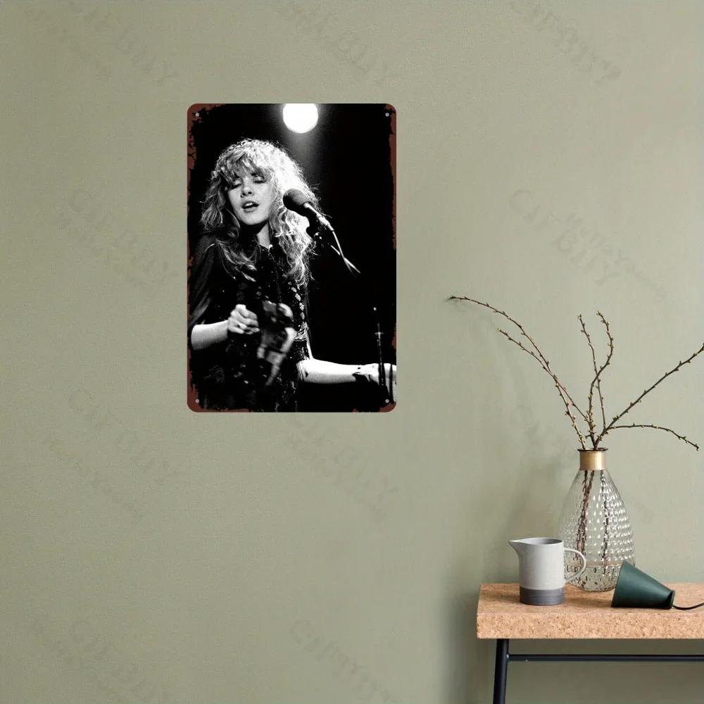 Stilfull Stevie Nicks Vintage Konsert Metallskylt, Väggkonst i Aluminium. Vattentålig, Idealisk för hem, bar, man cave & garage.