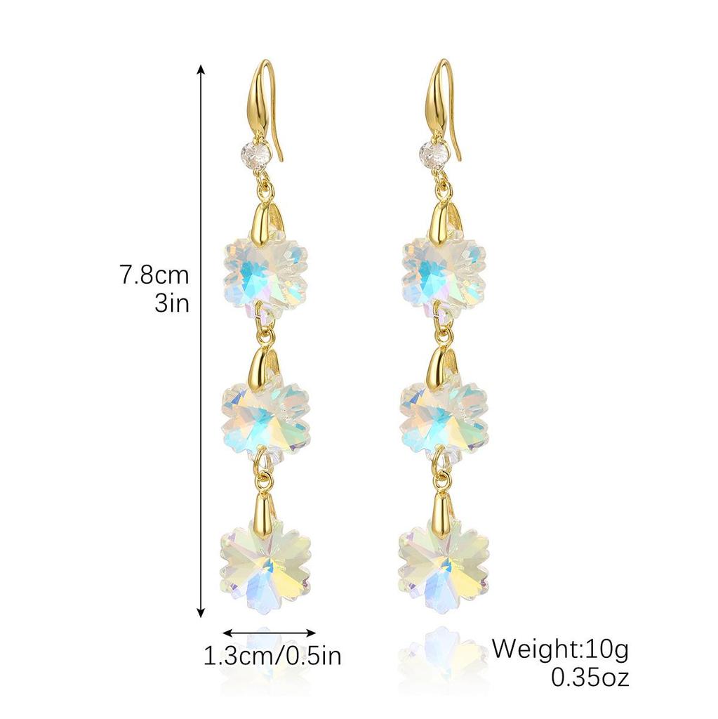 Exaggerated Grape Bunch Crystal Earrings INS Light Luxury Temperament Zirconia Inlaid High-grade Everyday Dainty Ear Jewelry