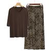 Pajamas Women's Spring and Summer New V-neck Short-sleeved Cotton and Linen Pants European and American Large-size Loungewear Two-piece Set