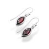 Minimalist Garnet Dangle Earrings: 925 Sterling Silver, Single Stone