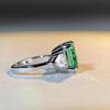 2022 S925 Sterling Silver Ring with Emerald Green 5 Carat Zirconia for Women