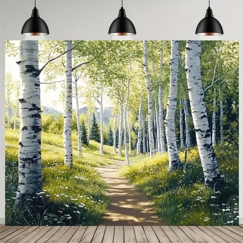 Spring Style Jungle Tapestry Durable Polyester Fiber Large Wall Tapestry Party Decoration, Indoor/Outdoor Room Decoration