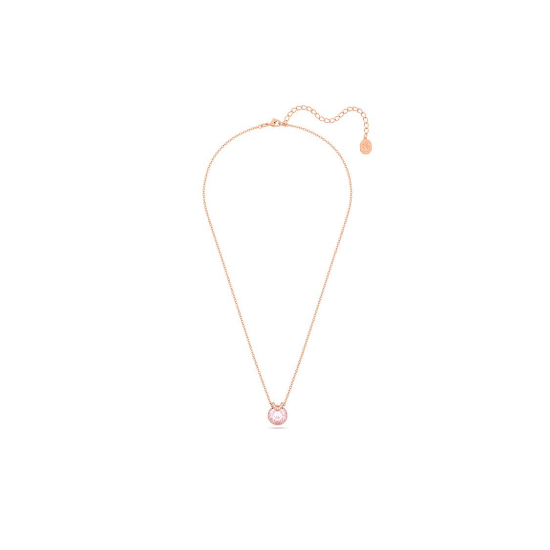 

Swarovski Bella V Pendant Round Cut Imitation Crystal Rose Gold Tone Necklace Women necklace 5662088 Box (Random Color)