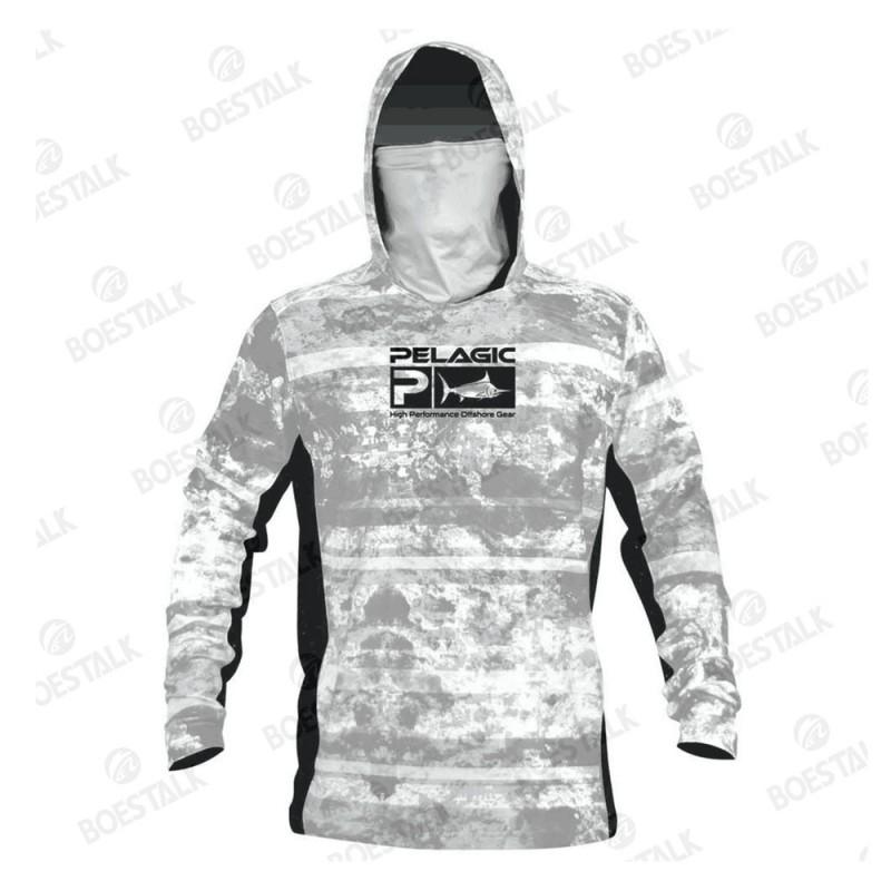 Pelagic Fishing Shirt Men Long Sleeve UPF 50 Sun Protection Quick Dry Gear With Hood