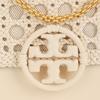 Tory Burch Miller Adjustable Shoulder Strap Woven Canvas Leather Tote Bag Crossbody Small Women Bags Cheese-White 88221-724