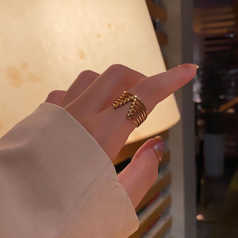 Korean-Style Geometric Titanium Steel Adjustable Index Ring