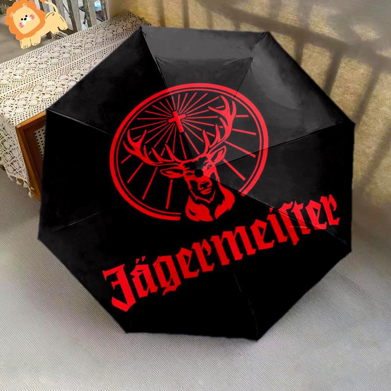 Jägermeister Splash: Kräftig Lebhaft Faltbarer Regenschirm Langlebig Geeignet für alle Jahreszeiten Dreifach faltbar Reise Sonnenschirm