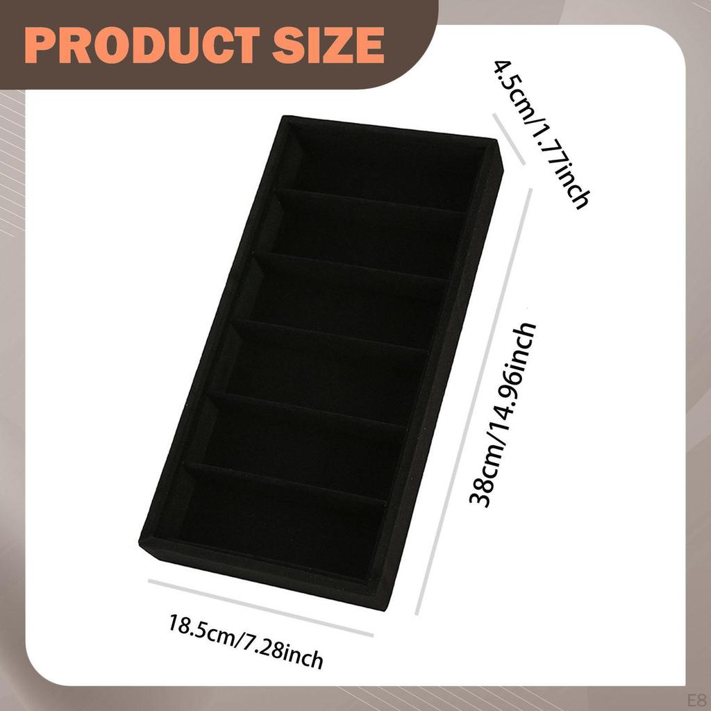 6-Compartment Eyeglass Display Tray, Portable Sunglasses Storage Box, Jewelry Box for
